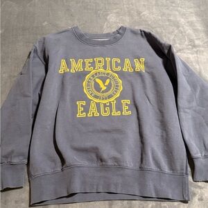American Eagle Outfitters Charcoal and Mustard Crewneck Sweater